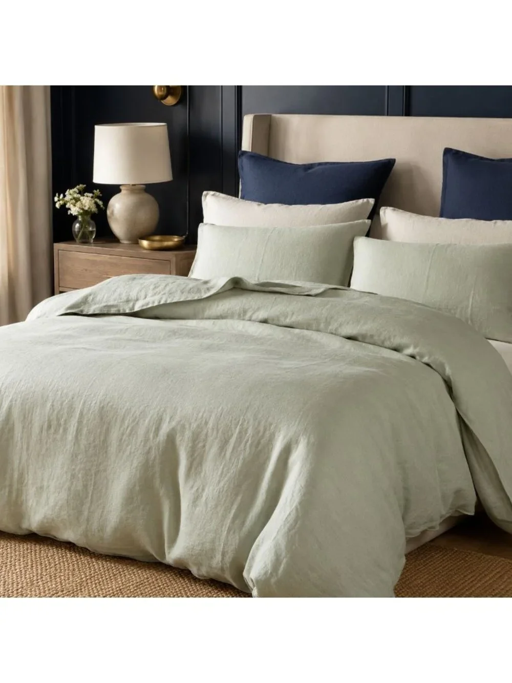 S15 | Quince European Linen Duvet Cover Full Queen Sage (retired) NWOT